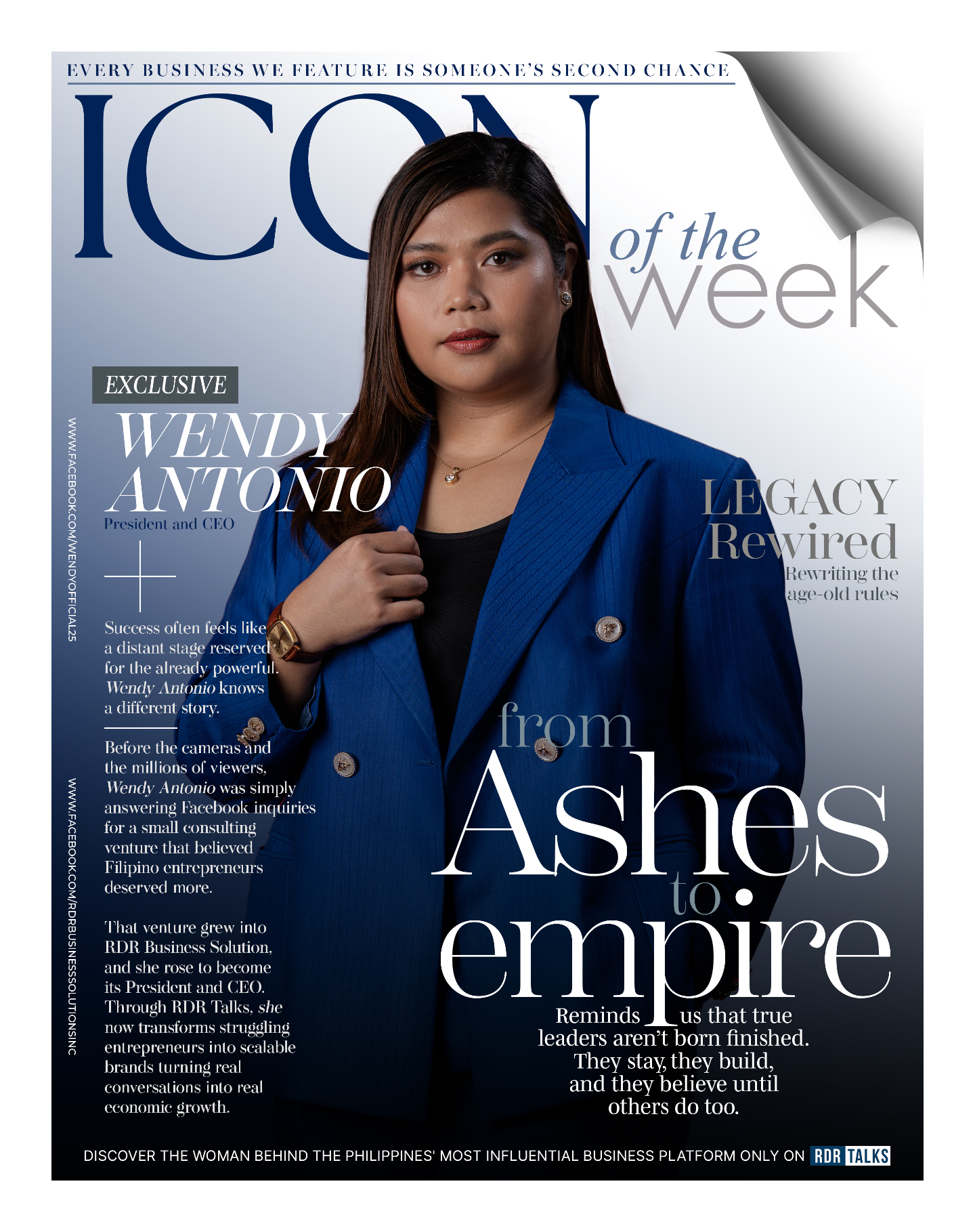 Wendy Antonio featured as Icon of the Week - 'From Ashes to Empire' on RDR Talks