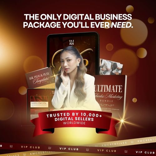 KMCRE8TIVES digital business package — trusted by 10,000+ digital sellers worldwide